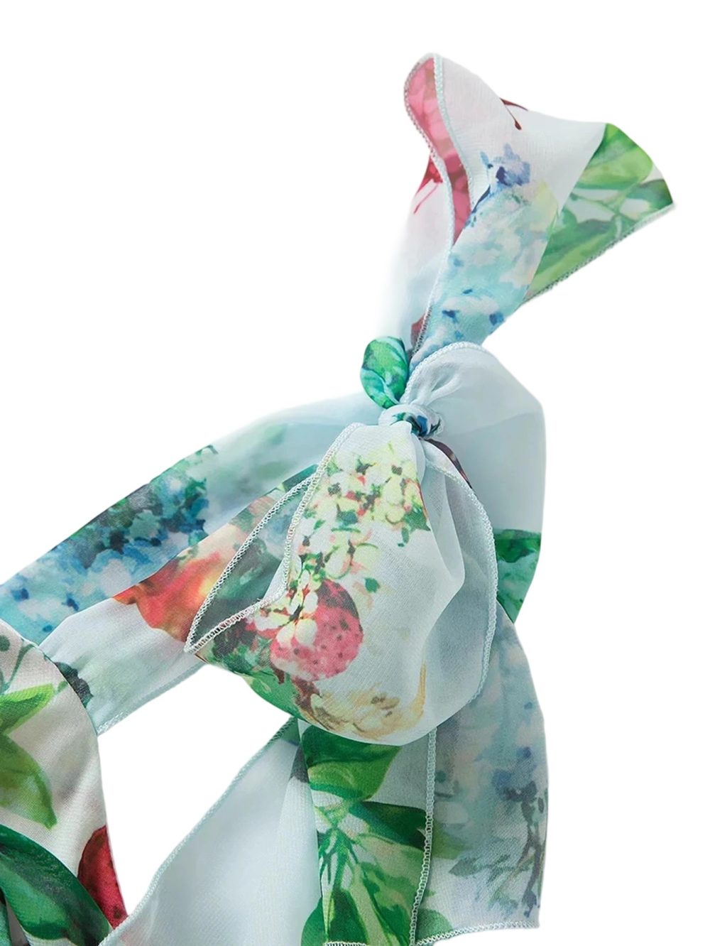 Chiffon Bow Shoulder Bohemian Floral Print Maxi Dress - Image 8
