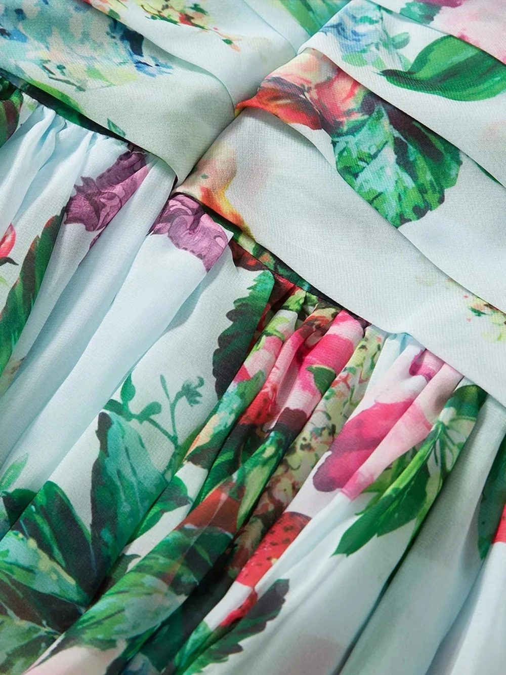 Chiffon Bow Shoulder Bohemian Floral Print Maxi Dress - Image 9