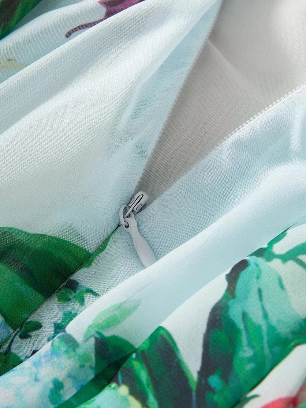Chiffon Bow Shoulder Bohemian Floral Print Maxi Dress - Image 11
