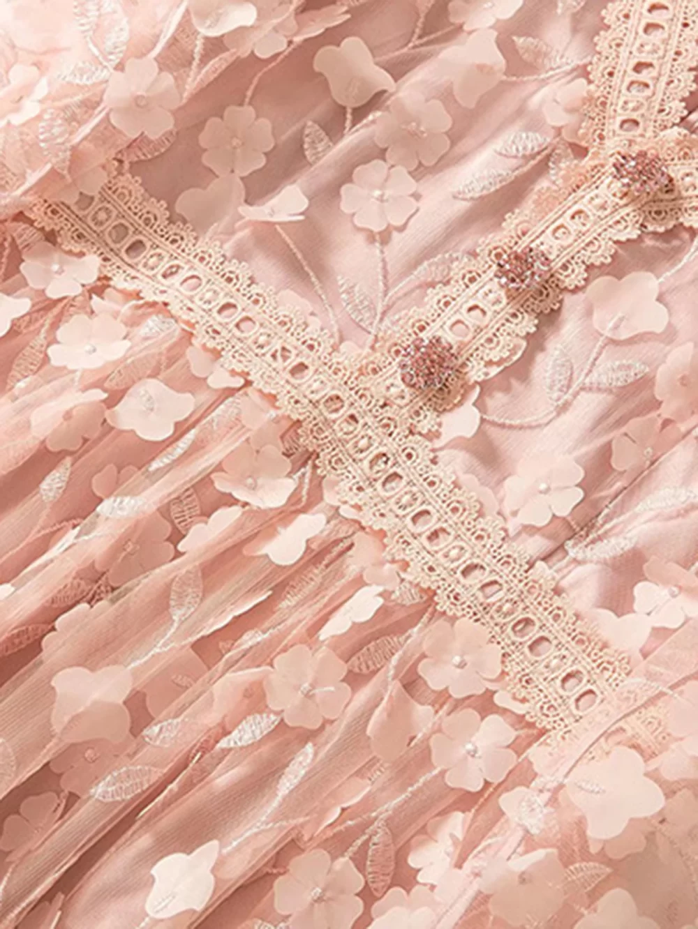 Summer Fashion Runway Autumn Puff Sleeve Floral Party Dress - Image 7
