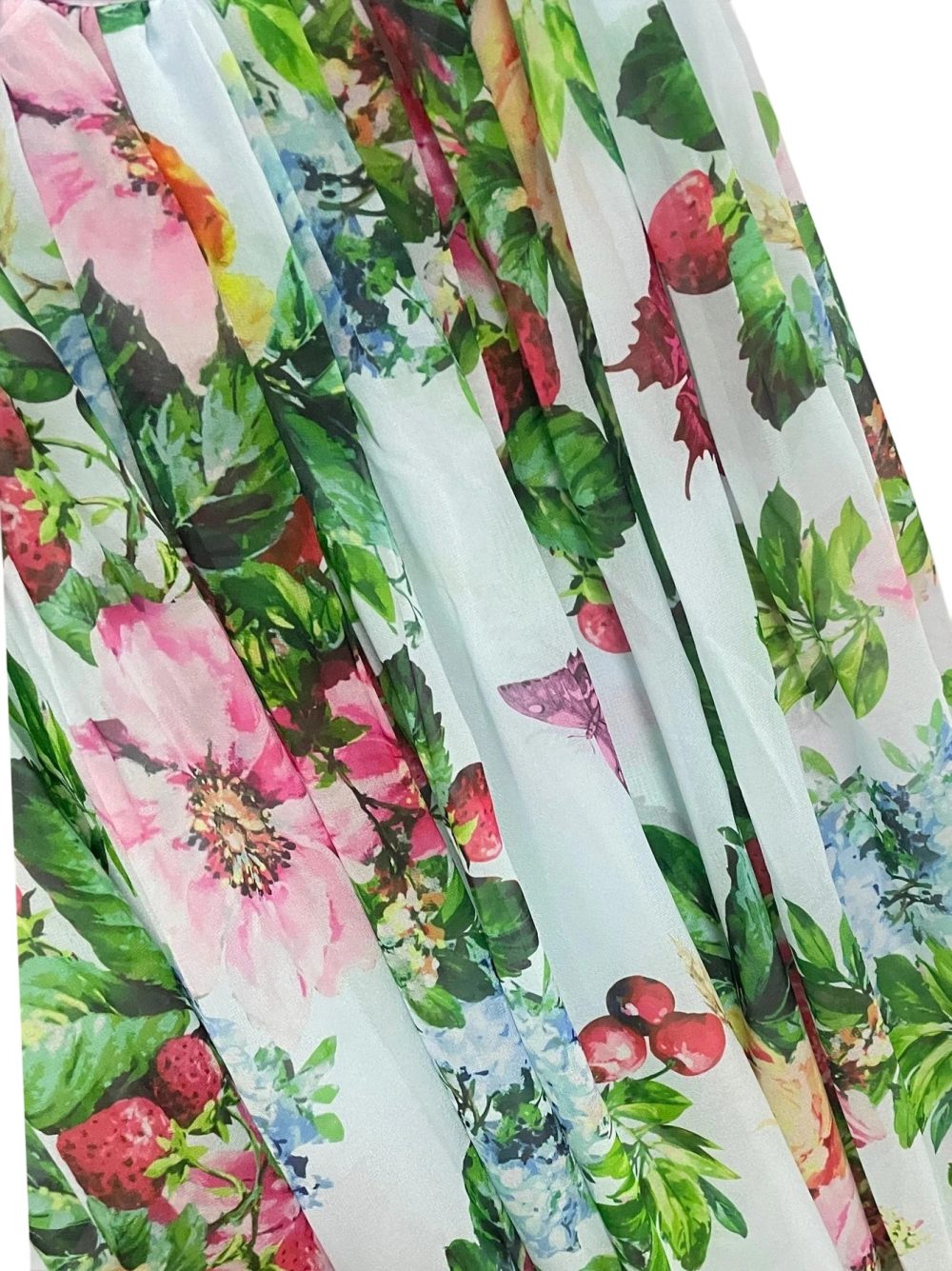 Chiffon Bow Shoulder Bohemian Floral Print Maxi Dress - Image 15