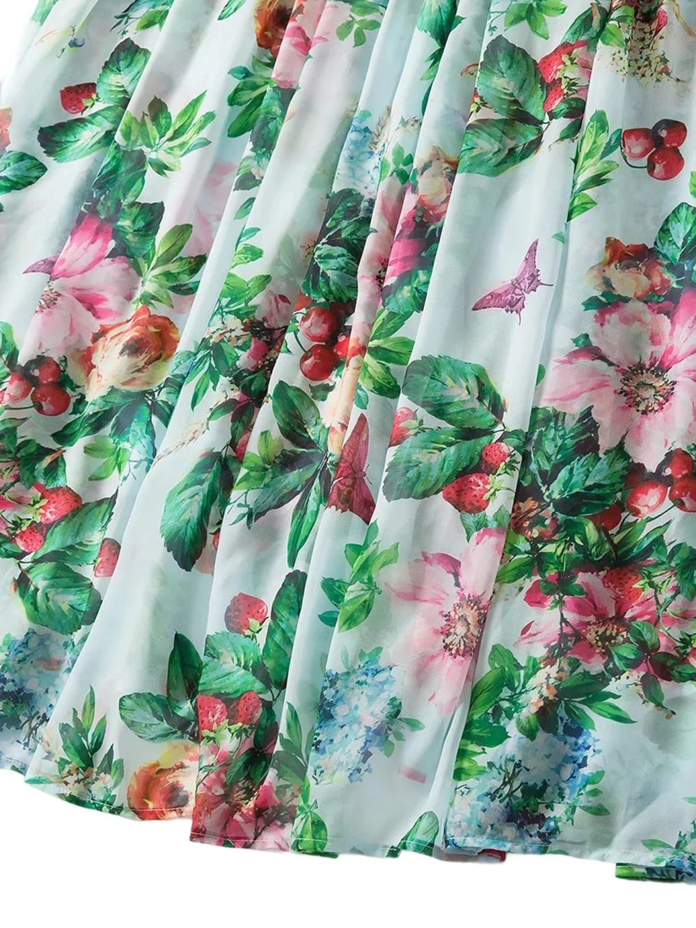 Chiffon Bow Shoulder Bohemian Floral Print Maxi Dress - Image 17