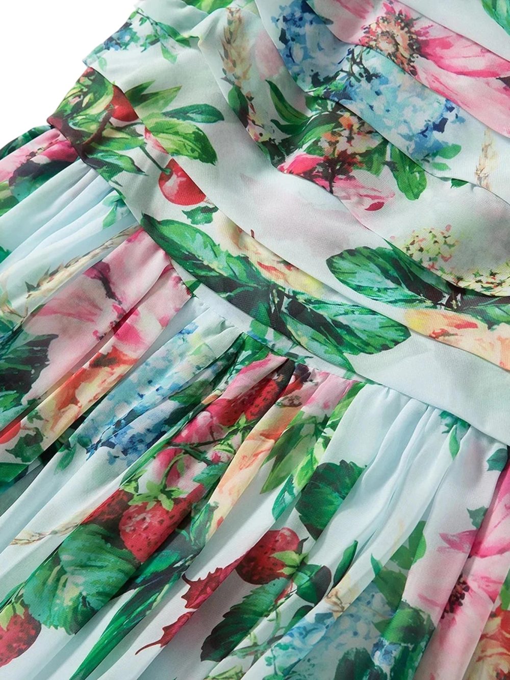 Chiffon Bow Shoulder Bohemian Floral Print Maxi Dress - Image 19