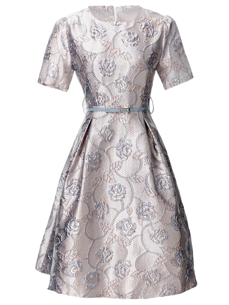Summer Fashion Designer Summer Rose Print Slim Dress